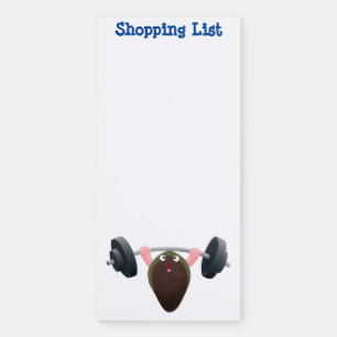 Funny mussel working out cartoon illustration magnetic notepad