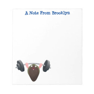 Funny mussel working out cartoon illustration notepad