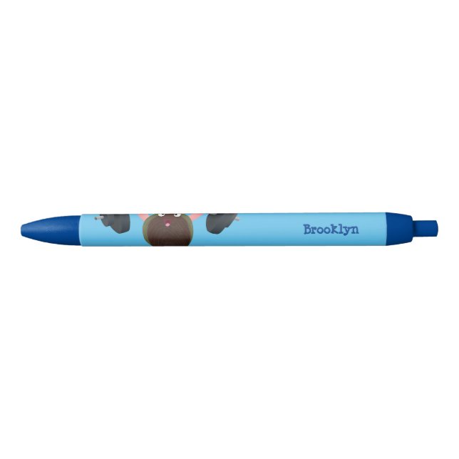 Funny mussel working out cartoon illustration  pen (Front)