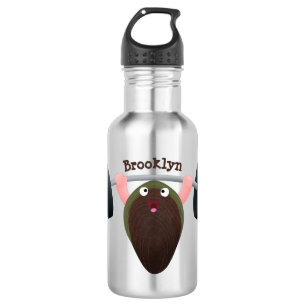 Funny mussel working out cartoon illustration stainless steel water bottle