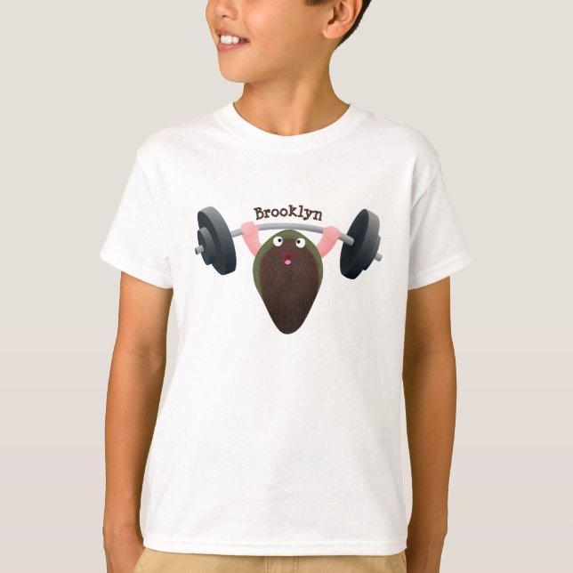 Funny mussel working out cartoon illustration  T-Shirt (Front)