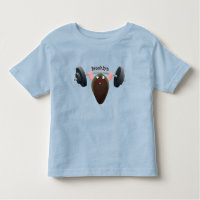 Funny mussel working out cartoon illustration