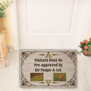 Funny "Must Be Pre-approved" By Your Pet's Name Fiber Doormat