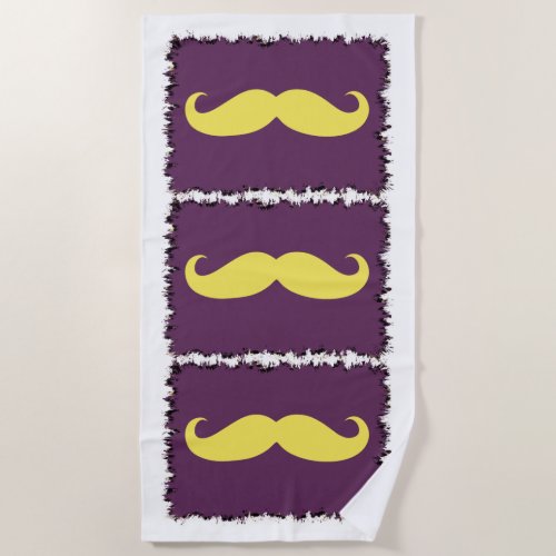 Funny Mustache 13 Beach Towel