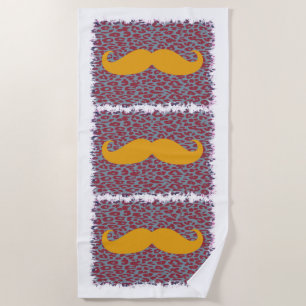 Funny Mustache #15 Beach Towel