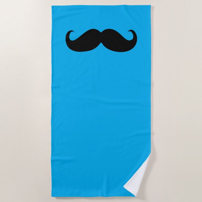 Funny Mustache #27 Beach Towel (Front)