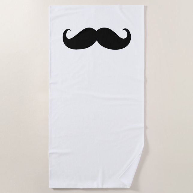Funny Mustache #28 Beach Towel (Front)