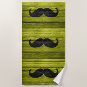 Funny Mustache #46 Beach Towel