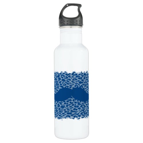 Funny Mustache and Leopard Print 4 Stainless Steel Water Bottle