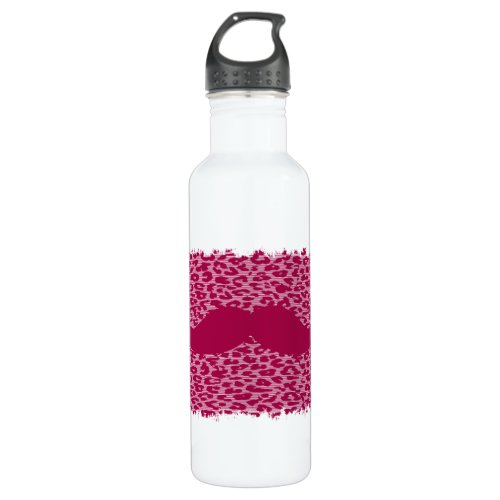Funny Mustache and Leopard Print 5 Water Bottle