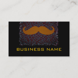 Funny Mustache and Plain Black Business Card