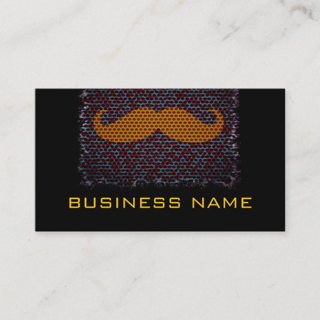 Funny Mustache and Plain Black Business Card (Front)