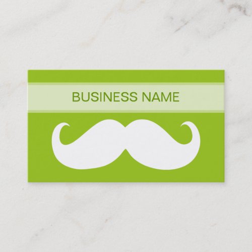 Funny Mustache and Plain Lime Business Card