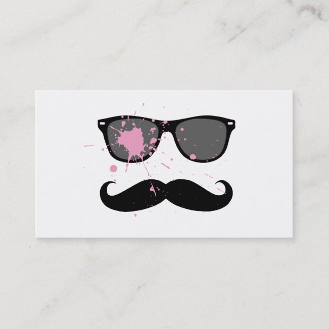 Funny Mustache and Sunglasses Business Card (Front)