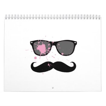 Funny Mustache And Sunglasses Calendar by MovieFun at Zazzle