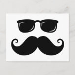 Funny Mustache And Sunglasses Face Postcard at Zazzle