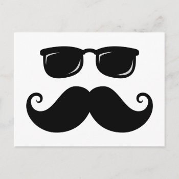 Funny Mustache And Sunglasses Face Postcard by MustacheGifts at Zazzle