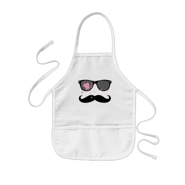 Funny Mustache and Sunglasses Kids' Apron (Front)