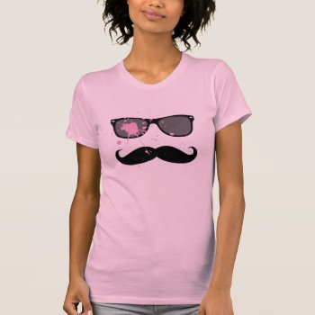Funny Mustache And Sunglasses T-shirt by MovieFun at Zazzle