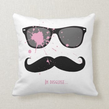 Funny Mustache And Sunglasses Throw Pillow by MovieFun at Zazzle