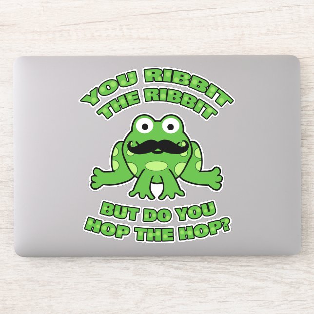 Funny Mustache Cartoon Frog Sticker (Computer)