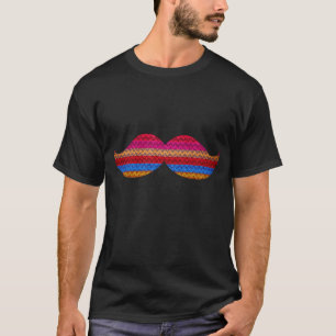 Funny Mustache Chevron Pattern T-Shirt