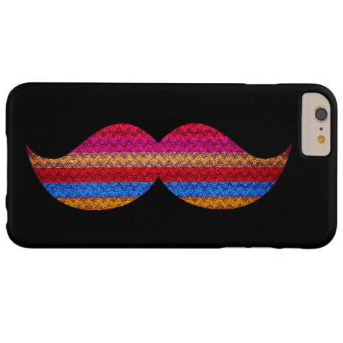 Funny Mustache Chevron Plain Black Background Barely There iPhone 6 Plus Case