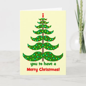 Funny Mustache Christmas Holiday Card by holidaysboutique at Zazzle