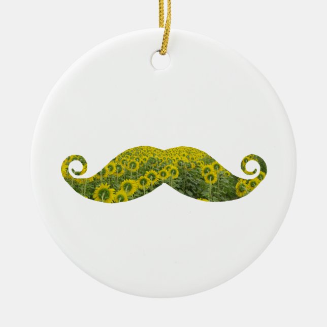 Funny Mustache Circle Ornament (Front)