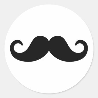 Funny Mustache Classic Round Sticker