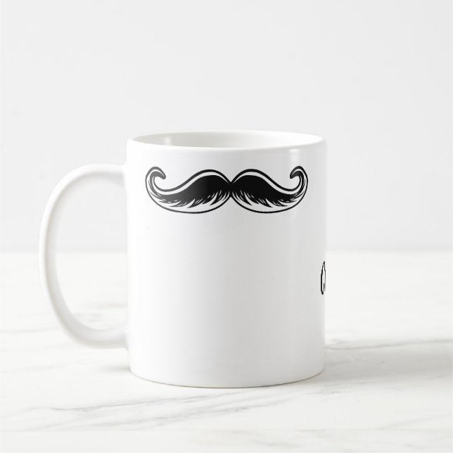 Funny Mustache custom name mugs (Left)