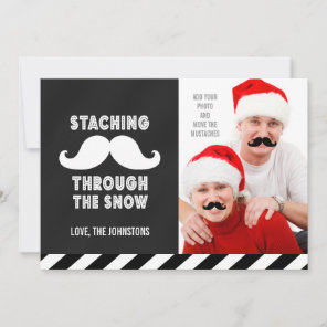 FUNNY MUSTACHE CUSTOMIZABLE HOLIDAY GREETING CARD