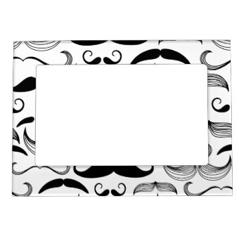 Funny Mustache Design Magnetic Picture Frame by GroovyFinds at Zazzle