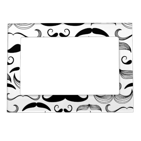 Funny Mustache Design Magnetic Picture Frame