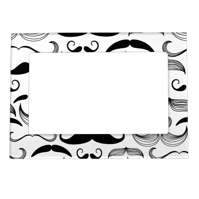 Funny Mustache Design Magnetic Picture Frame (Front)