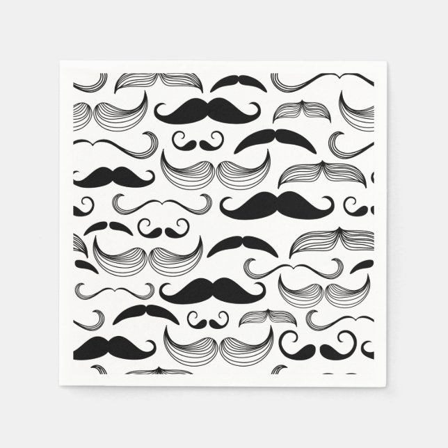 Funny Mustache Design Paper Napkins (Front)