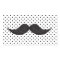 Funny Mustache Drawing And Black Polka Dots