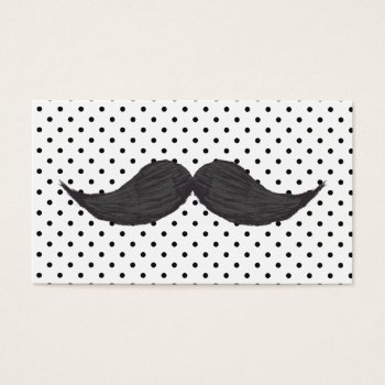 Funny Mustache Drawing And Black Polka Dots by mustache_designs at Zazzle