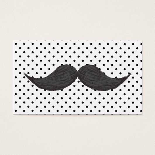 Funny Mustache Drawing And Black Polka Dots (Front)