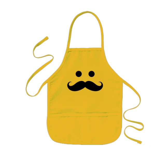 Funny Mustache Face Kids Apron (Front)