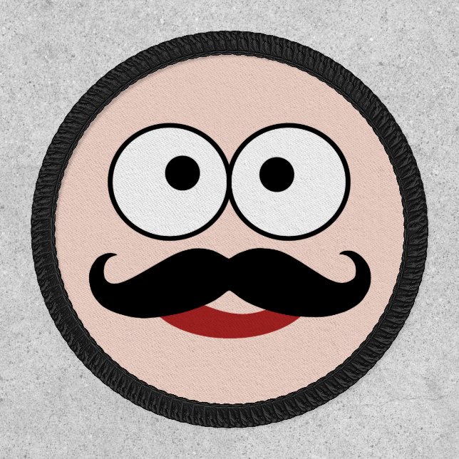 Funny Mustache Face Patch (Front)