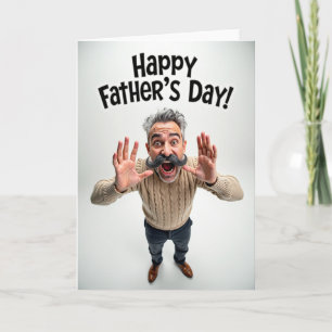 Funny Mustache Fathers Day Card
