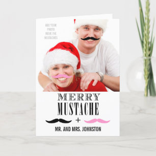 Funny Mustache First Christmas Photo Card
