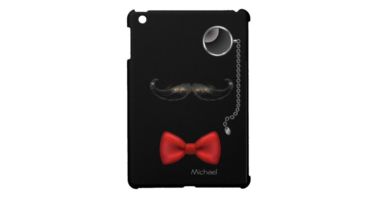 funny mustache glasses bow tie ipad mini case zazzle com
