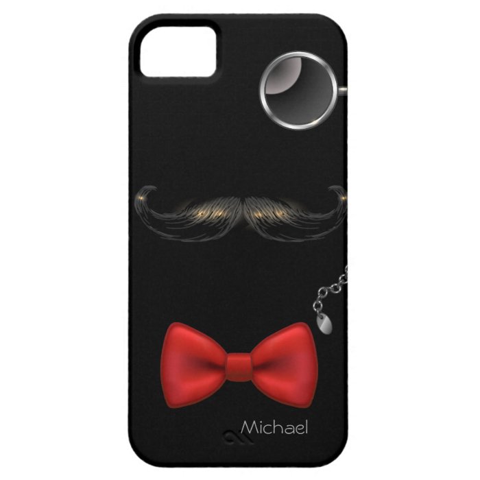 Funny Mustache Glasses Bow Tie iPhone 4 Case