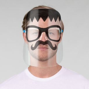 Funny Mustache Glasses Face Shield