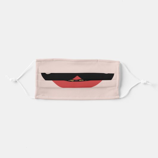 Funny Mustache Gold Teeth Adult Cloth Face Mask (Front, Folded)