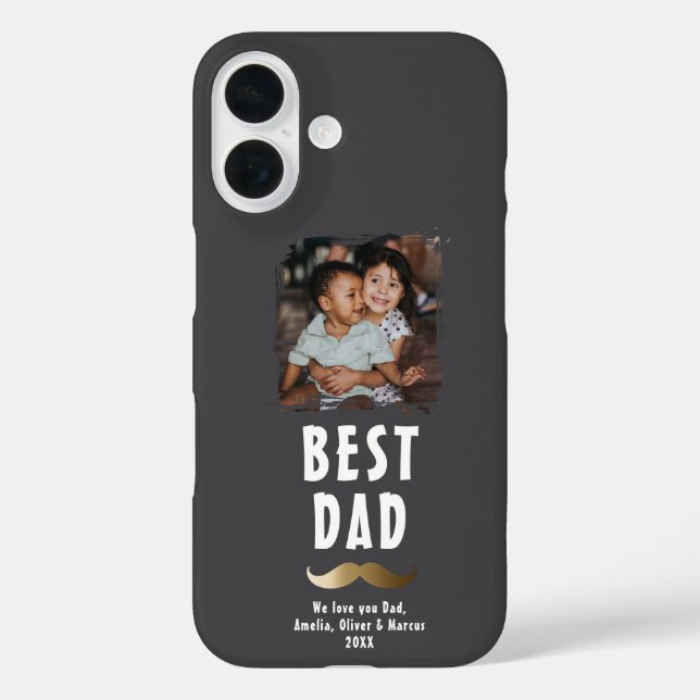 Funny Mustache Happy Father's Day Photo Case-Mate iPhone Case (Back)