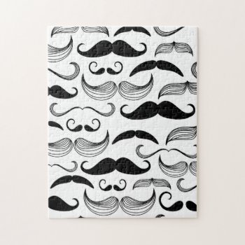 Funny Mustache Jigsaw Puzzle by GroovyFinds at Zazzle