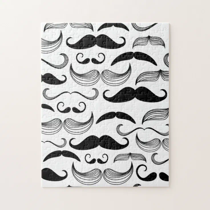Funny Mustache Jigsaw Puzzle Zazzle